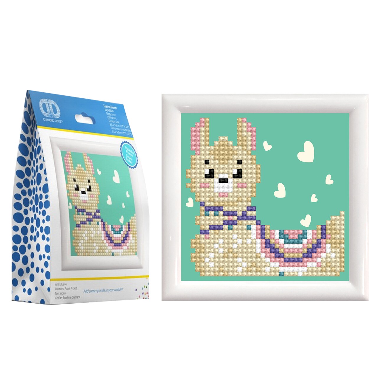 Diamond Dotz LLama Heart Animal Diamond Painting Kits for Adults - Diamond Art Kits a Relaxing Creative Craft Kit with Dotz Gems 4x4